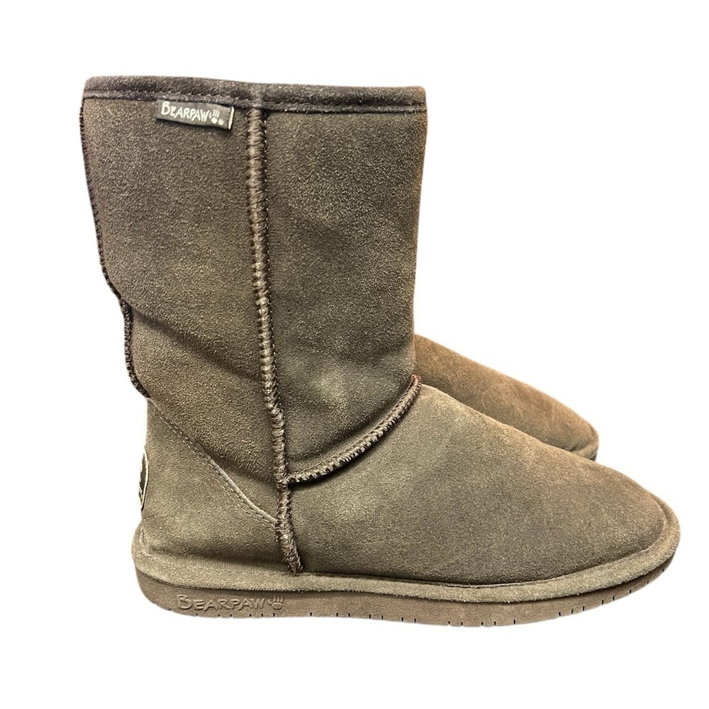 Bearpaw Emma Tall Genuine Sheepskin Lined Suede Pull On Womens Boots Sz 11